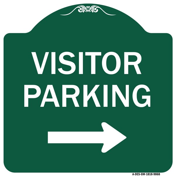 Signmission Visitor-parking Right Heavy-Gauge Aluminum Architectural Sign, 18" x 18", GW-1818-9868 A-DES-GW-1818-9868 - main